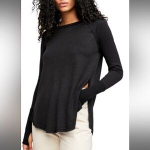 Free People Snowy Thermal in Black Size Large